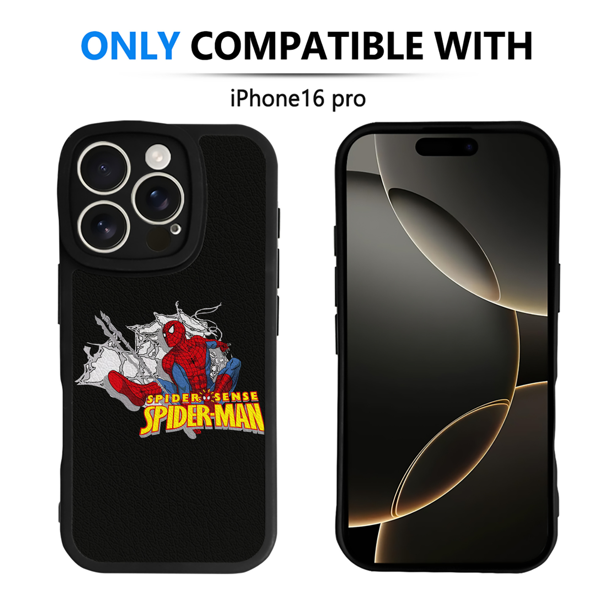 （画像用） Spider Man スパイダーマン 【iPhone 16シリーズ対応】シリコンスマホケース（レザー調） 材質：シリコン